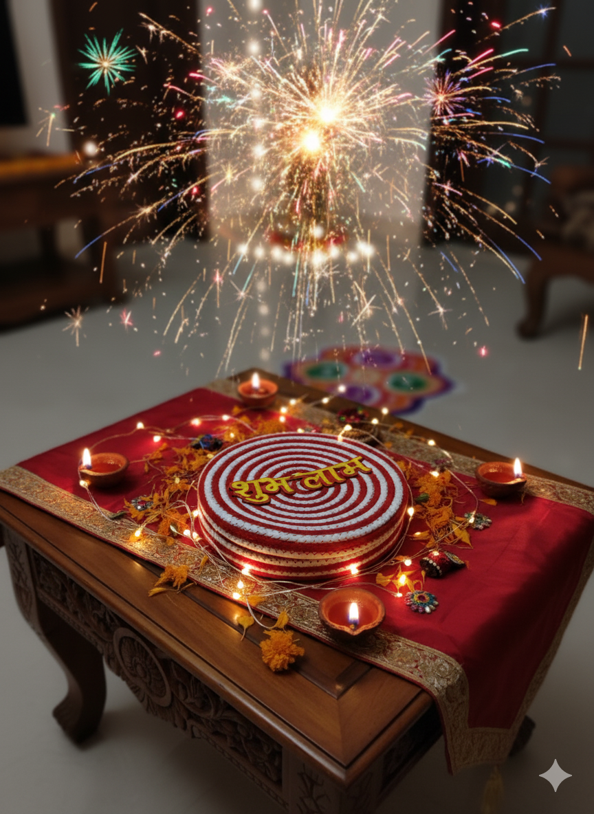 Shubh Laabh Festive Container Set - Red & White