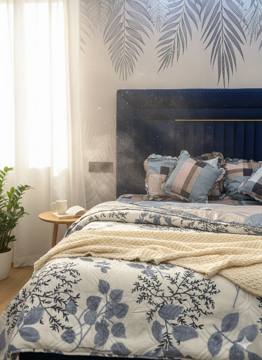 Midnight Bloom Comforter Set (Reversible)