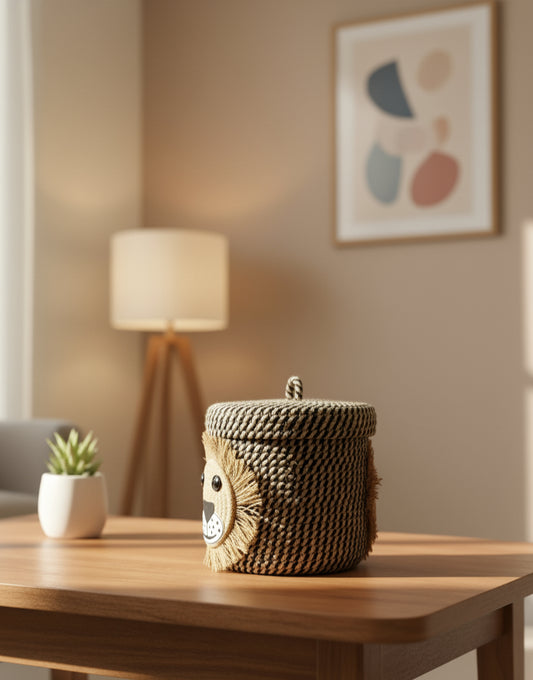 Leo the Lion - Handcrafted Storage Basket