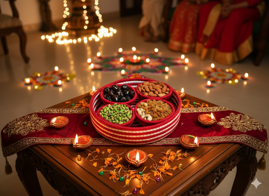 Shubh Laabh Festive Container Set - Red & White