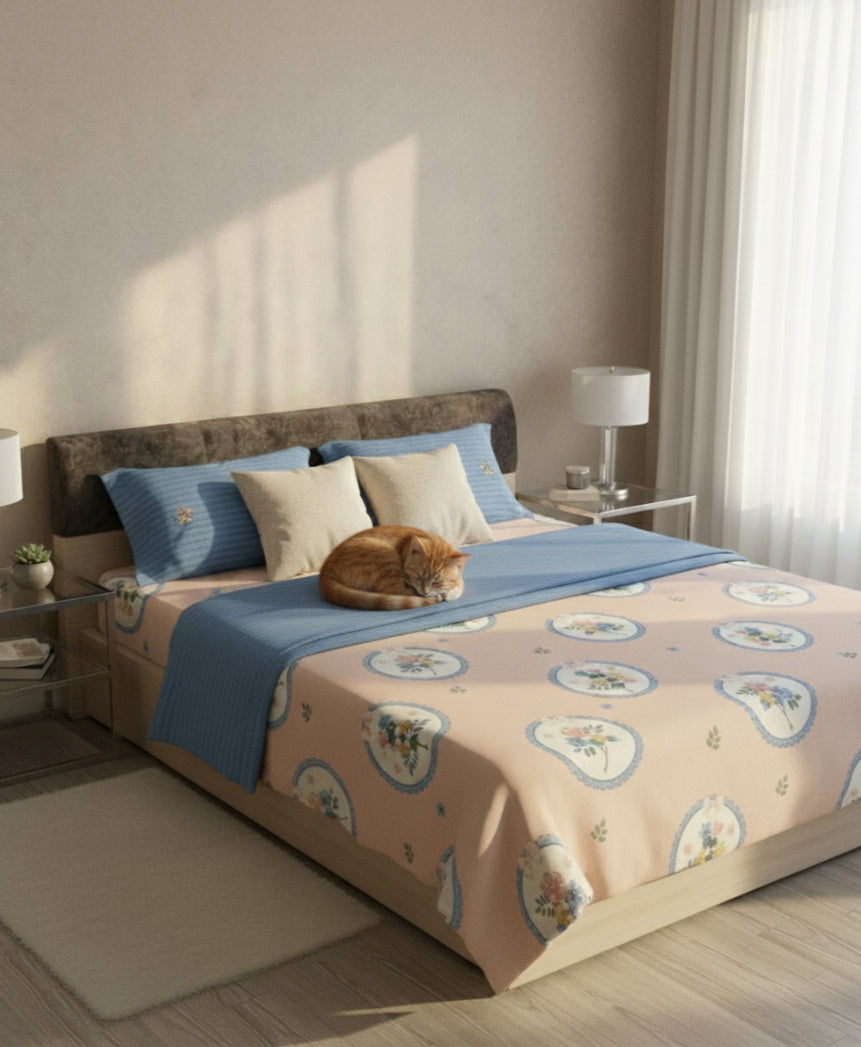 The Apricot Garden - Bedsheet (Luxury)