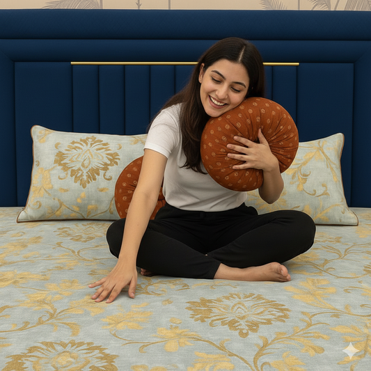 Golden Bloom - Luxury 5-Piece Bedding Set