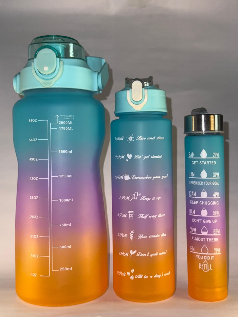 Home Accents 3-in-1 Water Bottle Set (2000ml+900ml+300ml)