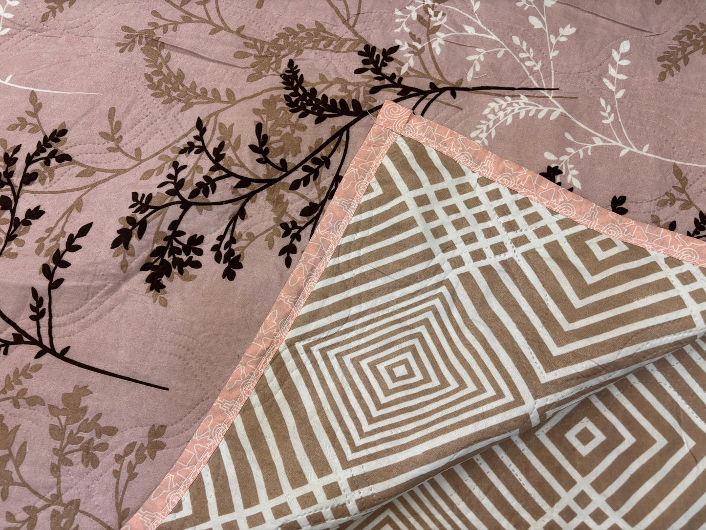 Pink Willow Branch Print - Comforter (Reversible)