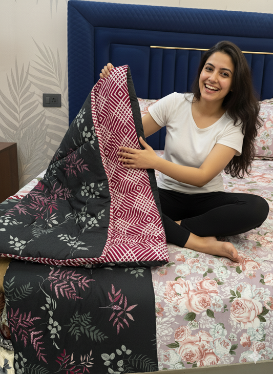 Abstract Petals - Comforter for Double Bed (Reversible )