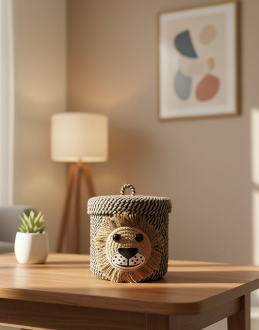 Leo the Lion - Handcrafted Storage Basket