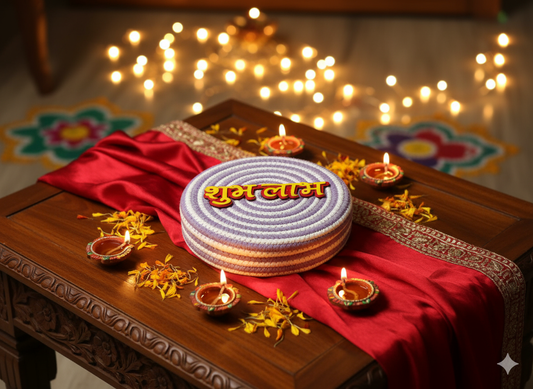 Shubh Laabh Festive Container Set - Lavender & White