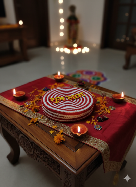 Shubh Laabh Festive Container Set - Red & White