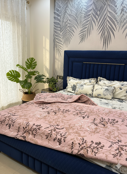 Pink Willow Branch Print - Comforter (Reversible)